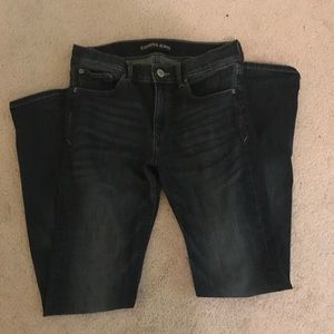 Express jeans, dark denim and bootleg cut